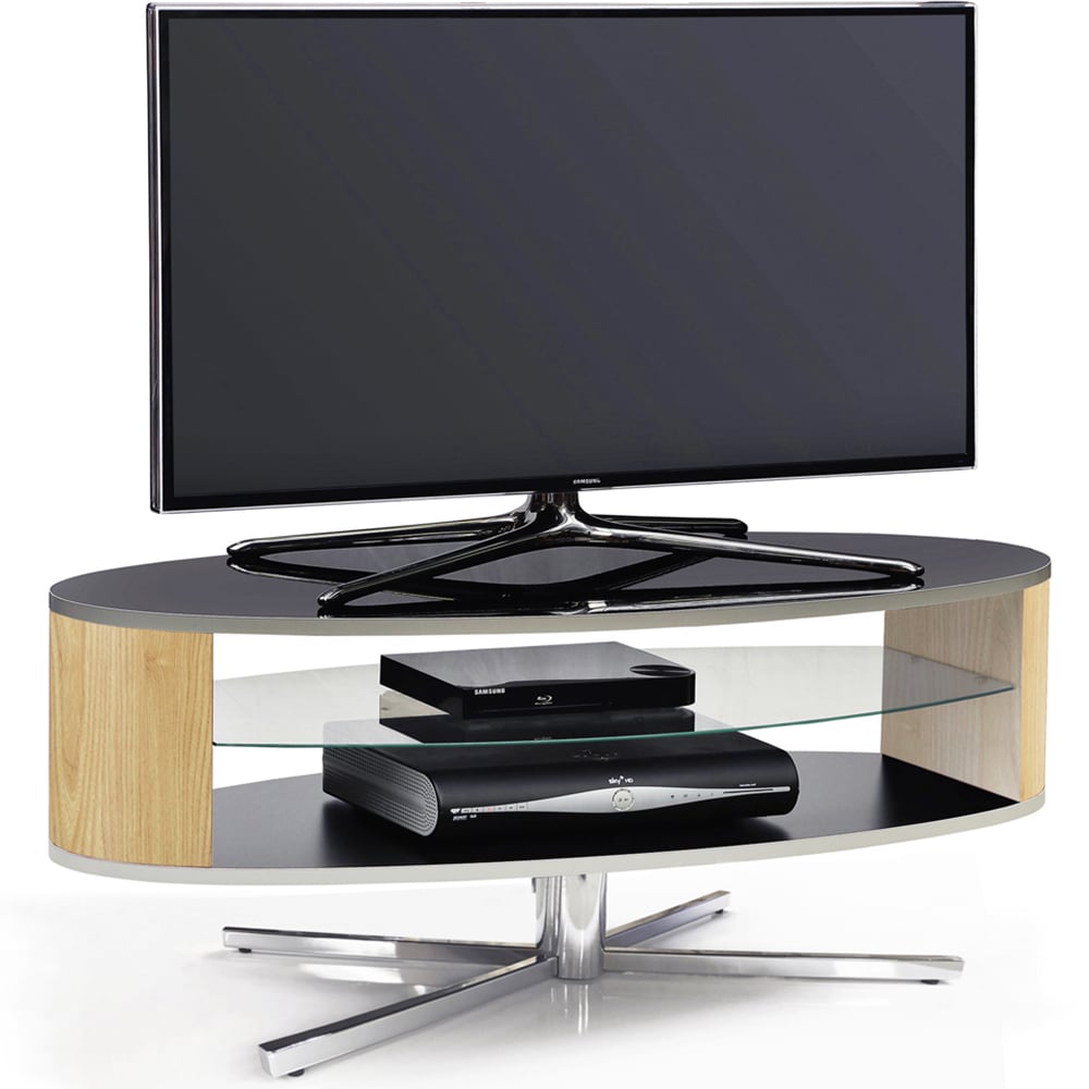 MDA Designs Orbit 2 Shelf Black and Oak TV Cabinet Image 6