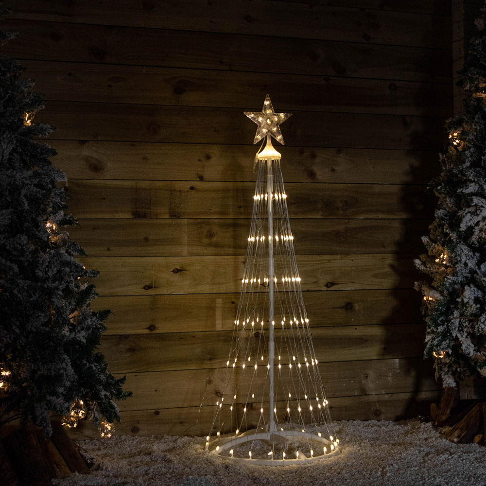 Samuel Alexander Warm White LED Light Up Christmas Cone Tree 4.4ft Image 5