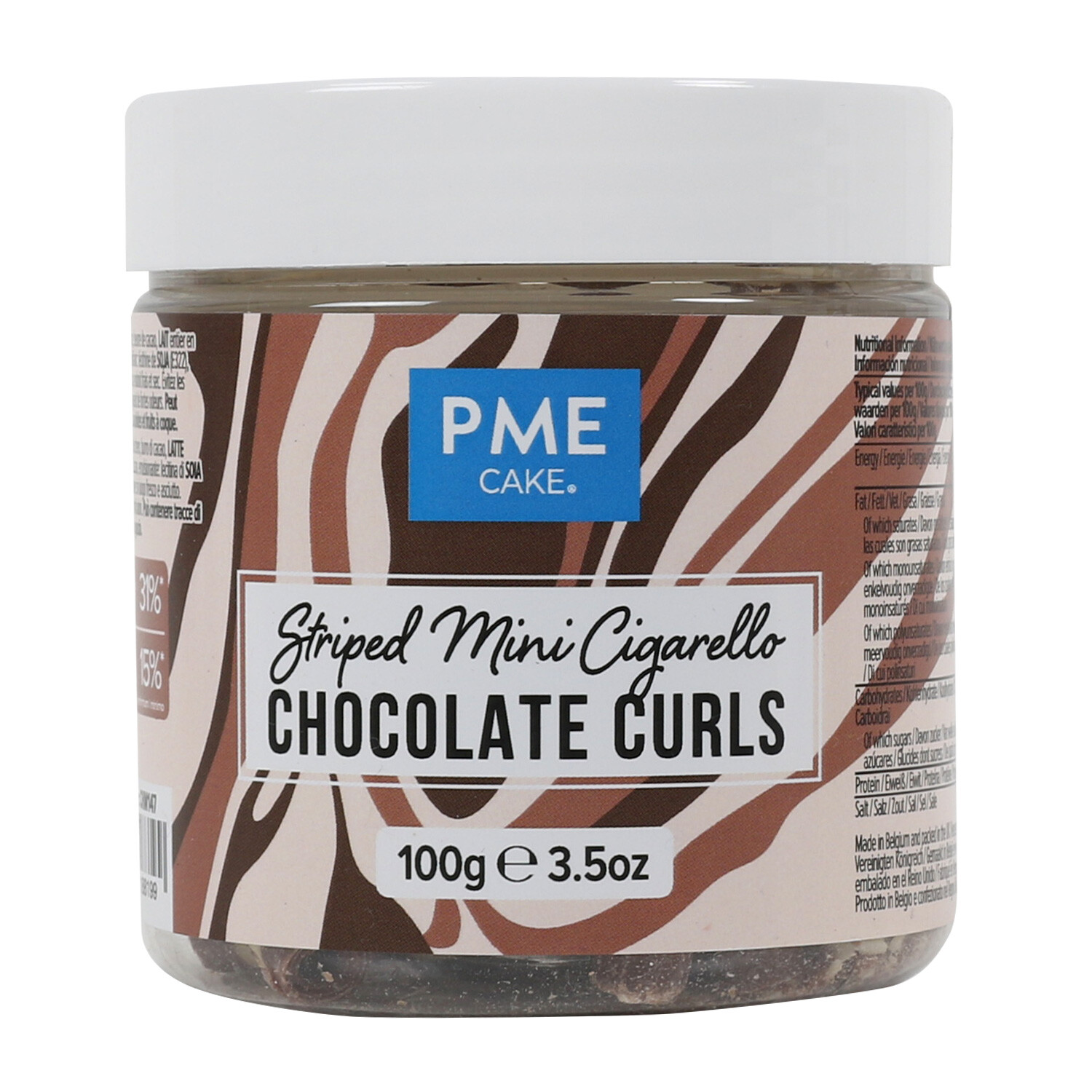 PME Striped Mini Cigarello Chocolate Curls Image