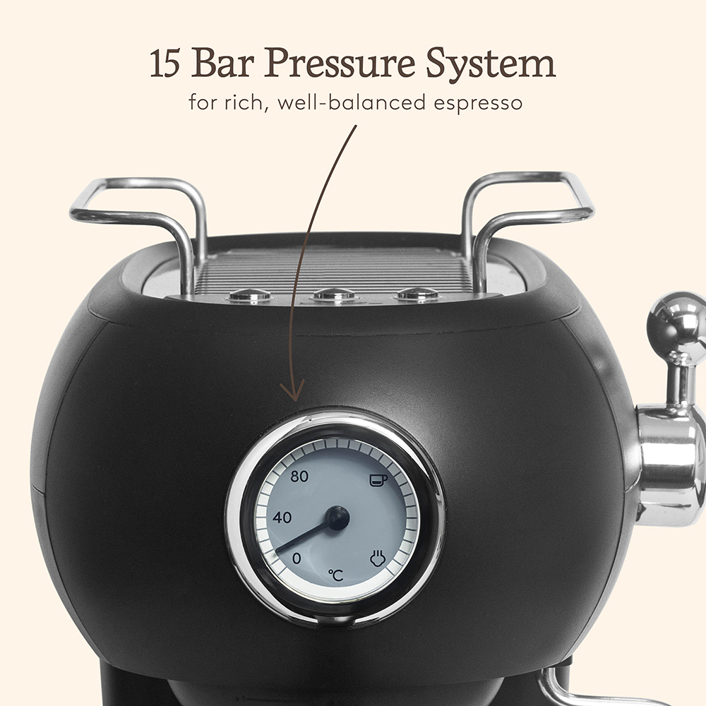 Haden Barista Pro 215796 16 Bar Black Espresso Machine Image 3