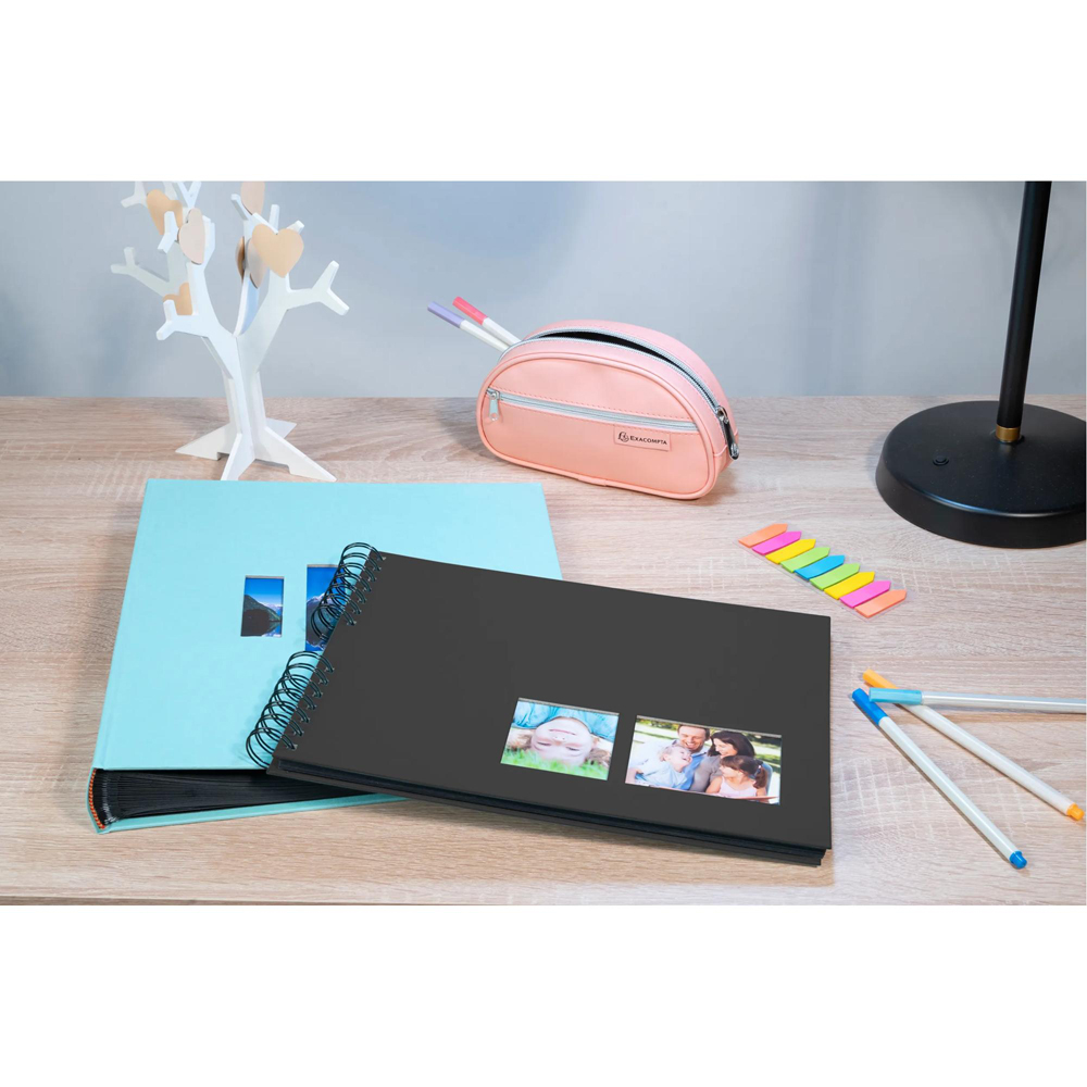 Exacompta Milano Black Wirebound Photo Album 50 Pages 150 Photos Image 2