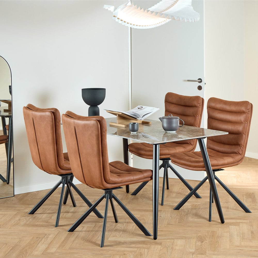 Florence Wicklow Brown and Black Ceramic Dining Table Image 8