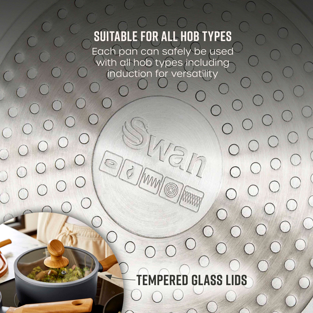 Swan 4 Piece Nordic Grey Pan Set Image 5