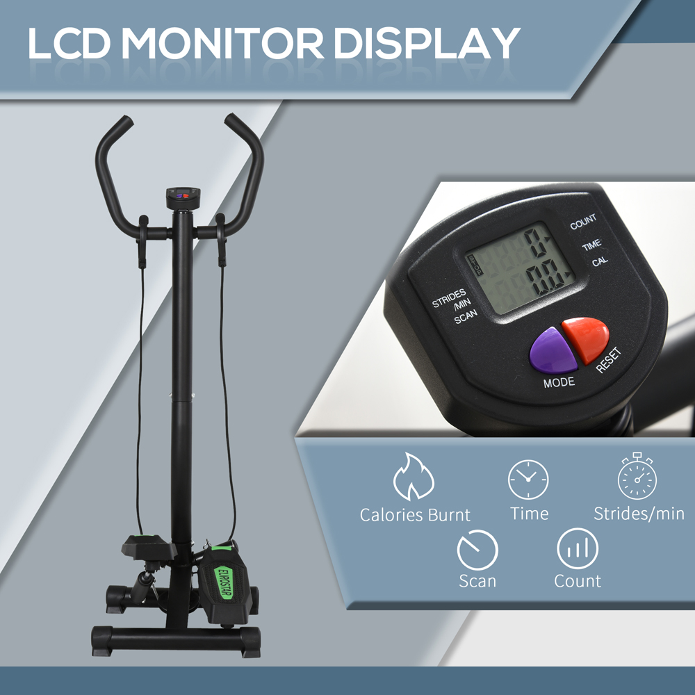 HOMCOM Compact Steel Frame Stepper Machine with Resistance Bands Image 6