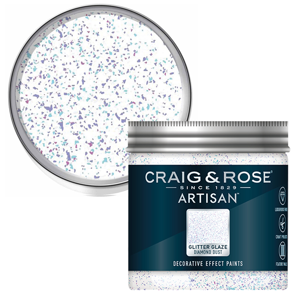Craig & Rose Artisan Walls & Ceilings Glitter Glaze Diamond Dust Paint 300ml Image 1