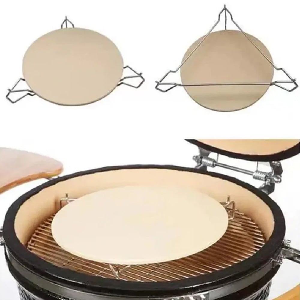 MonsterShop Elevator and Heat Deflector 3 in 1 Pizza Stone for Kamado BBQ Oven 16 inch Image 5
