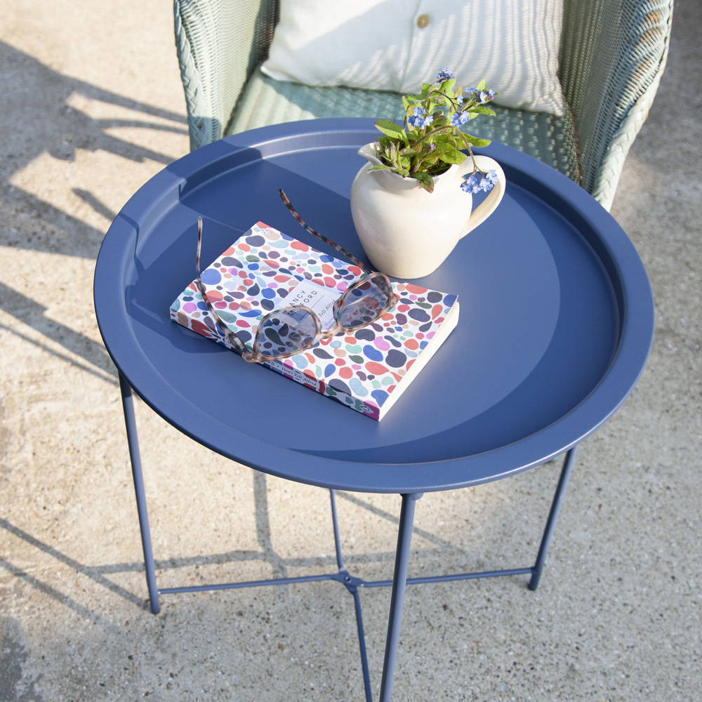 Noa and Nani Dark Blue Foldable Bistro Tray Table Image 3