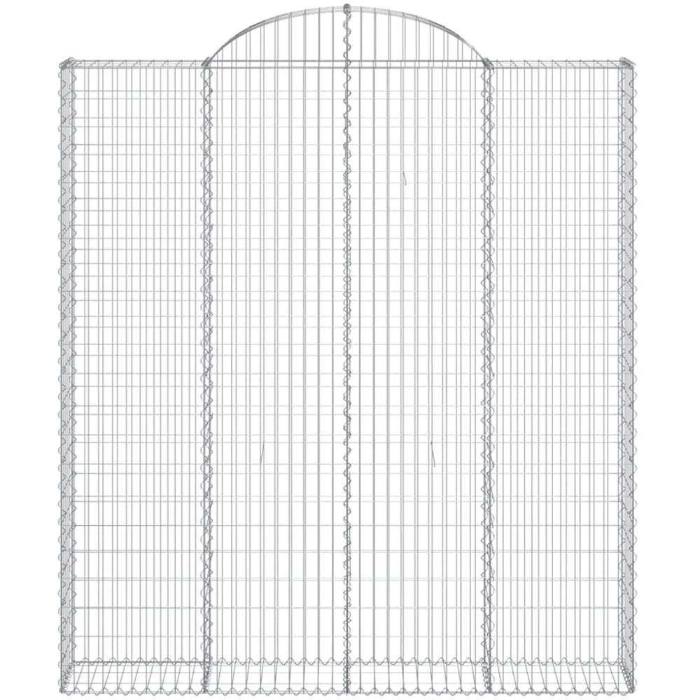 vidaXL Silver Galvanised Iron Arched Gabion Basket 200 x 30 x 220/240cm 5 Pack Image 2