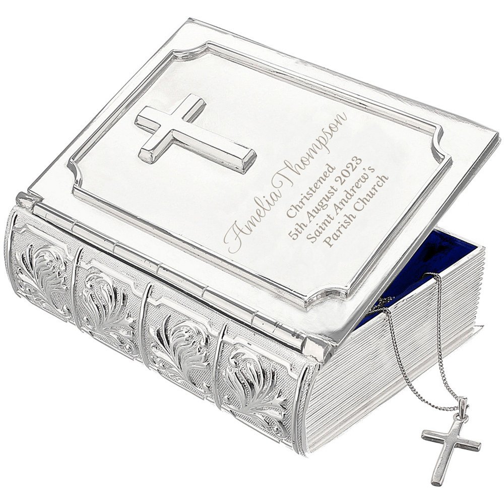 Personalised Memento Personalised Bible Trinket Box Image 1