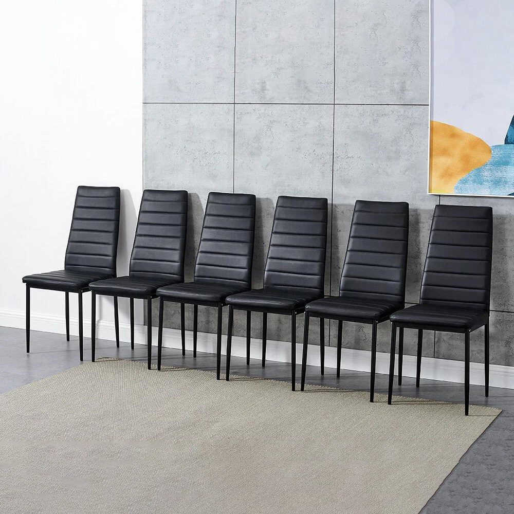 Portland Kosy Koala 6 Seater Dining Set Grey and Black Image 2