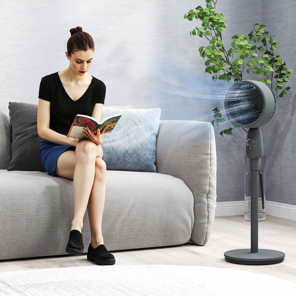 Portland Grey Powerful Air Circulator Pedestal Fan 35 inch Image 4