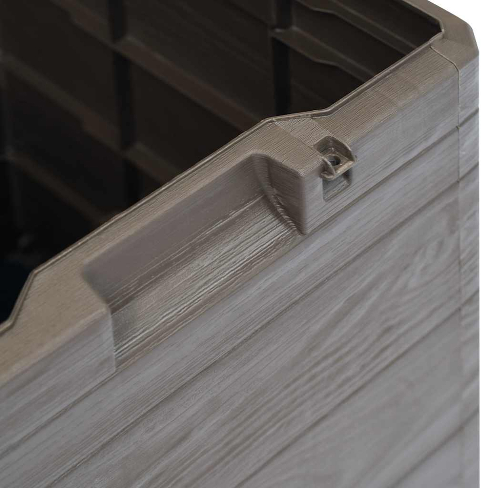 vidaXL 90L Brown Plastic Garden Storage Box Image 5