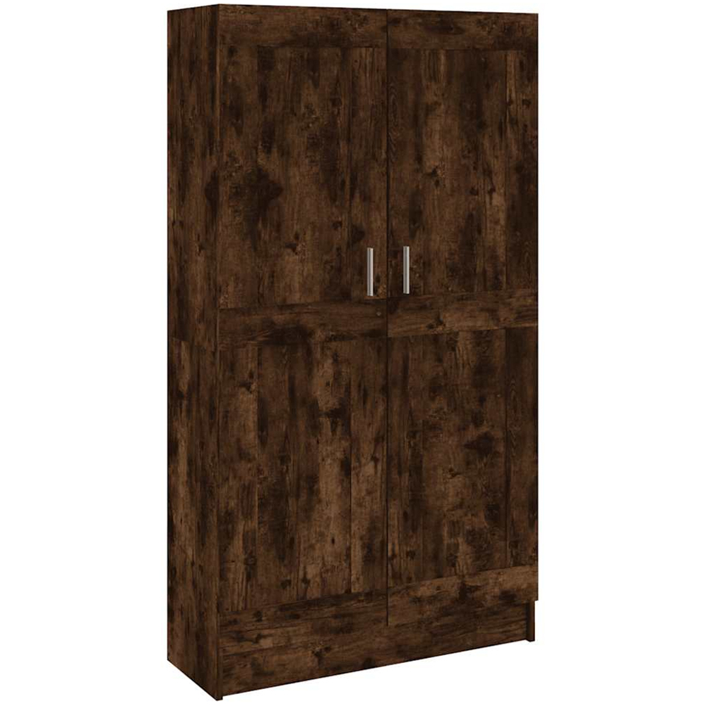 vidaXL 2 Door Smoked Oak Bookcase Image 2