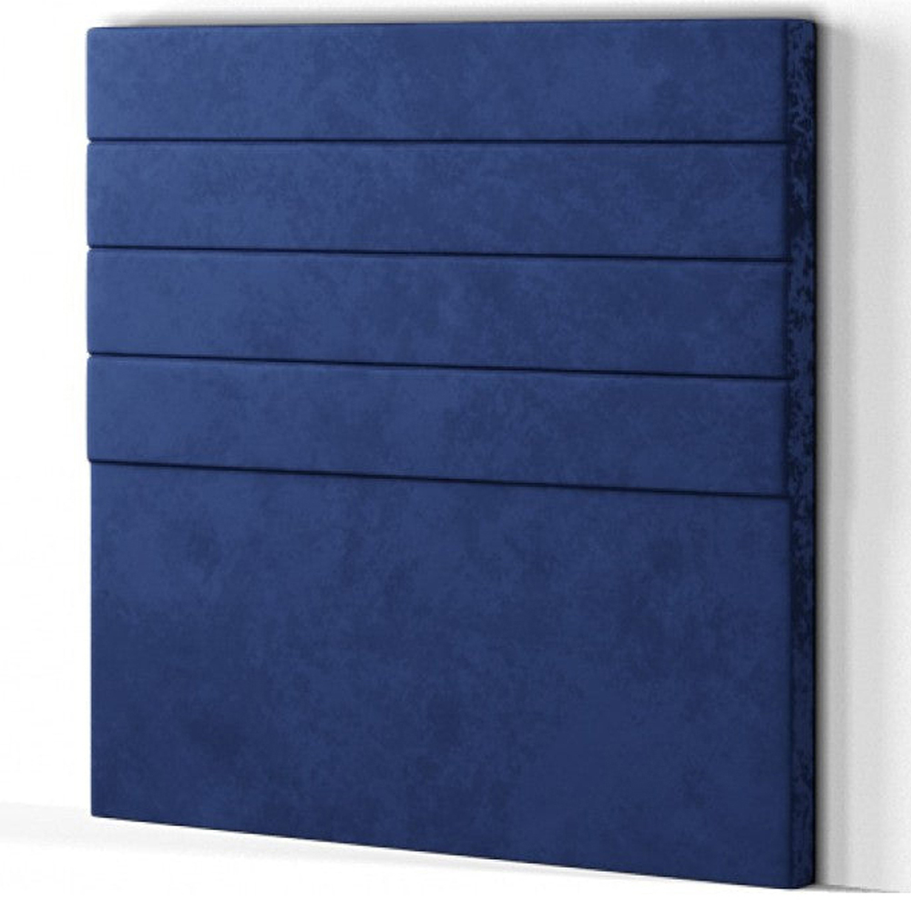 Eleganza George Single Navy Plush Floor Standing Headboard Image 2
