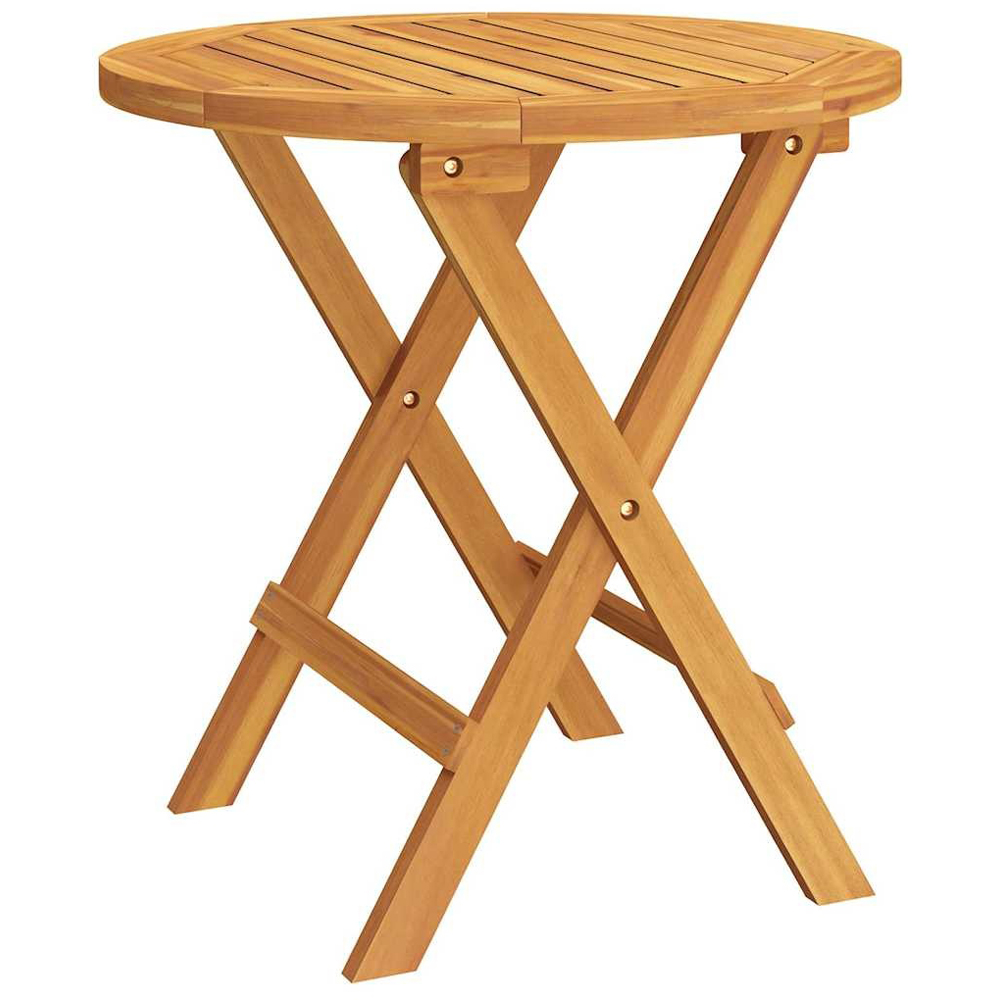 Walplus 2 Seater Natural Solid Acacia Wood Small Foldable Bistro Table Image 2