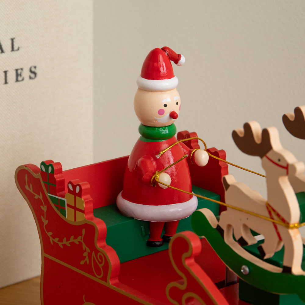 Samuel Alexander Musical Santa Sleigh Decoration with Moving Reindeer 17cm Image 4