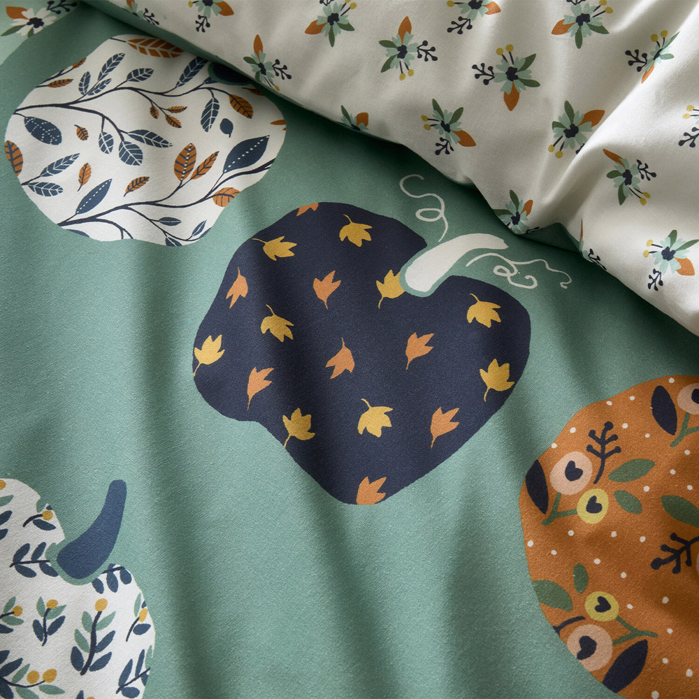 Pumpkin Patch Duvet Set Green King Image 3