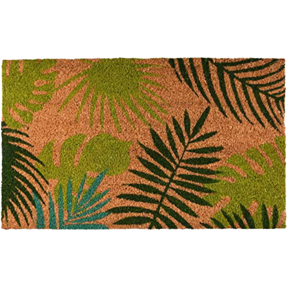Fallen Fruits Tropical Leaf Print Coconut Fibre Coir Doormat Image