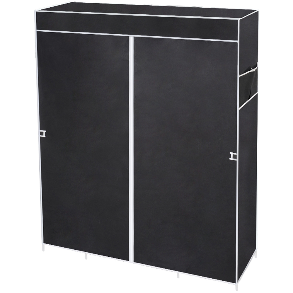 Living and Home 8 Shelf Black Portable Fabric Wardrobe Image 2