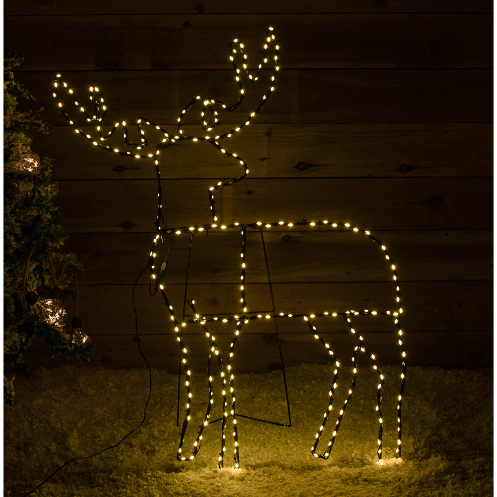Samuel Alexander 292 Warm White LED Light Up Christmas Standing Reindeer 2.6ft Image 1