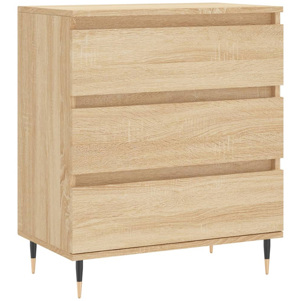 vidaXL 3 Drawer Sonoma Oak Sideboard Image 2