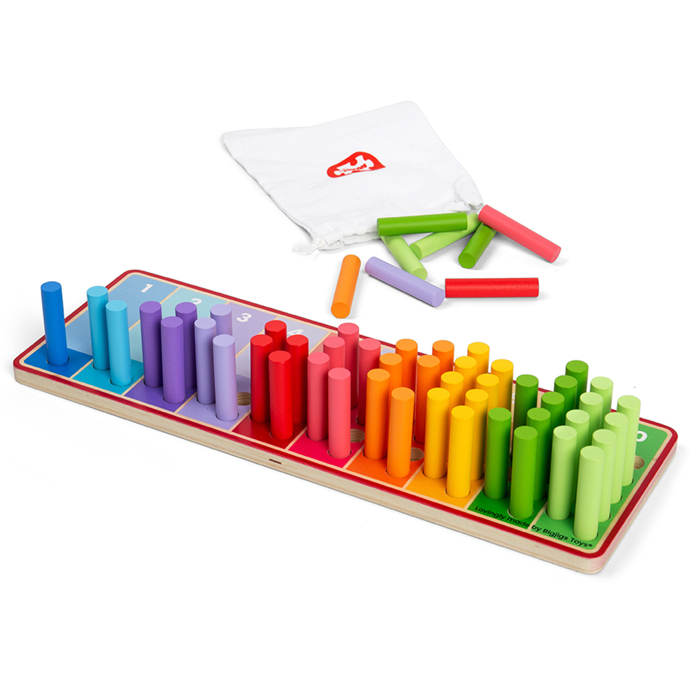 Bigjigs Toys 55 Piece Wooden Rainbow Counting Sticks Set Image 3