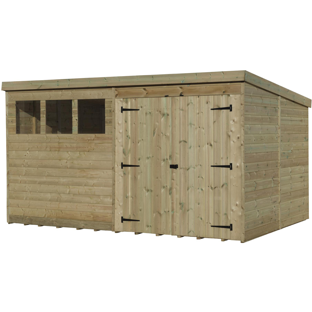 Empire Sheds 4000 12 x 8ft Double Door Tongue and Groove Pent Garden Shed Image 1