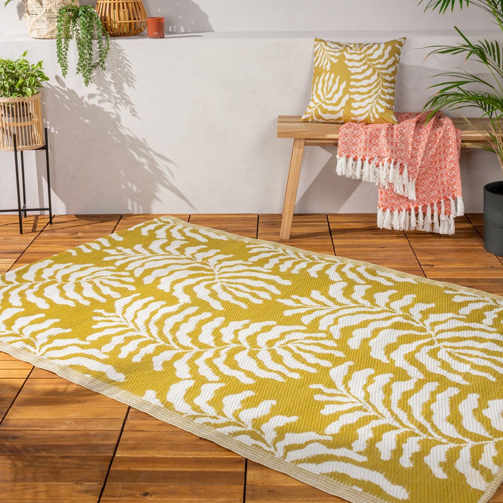 furn. Tocorico Mustard Recycled Outdoor Rug 120 x 180cm Image 2