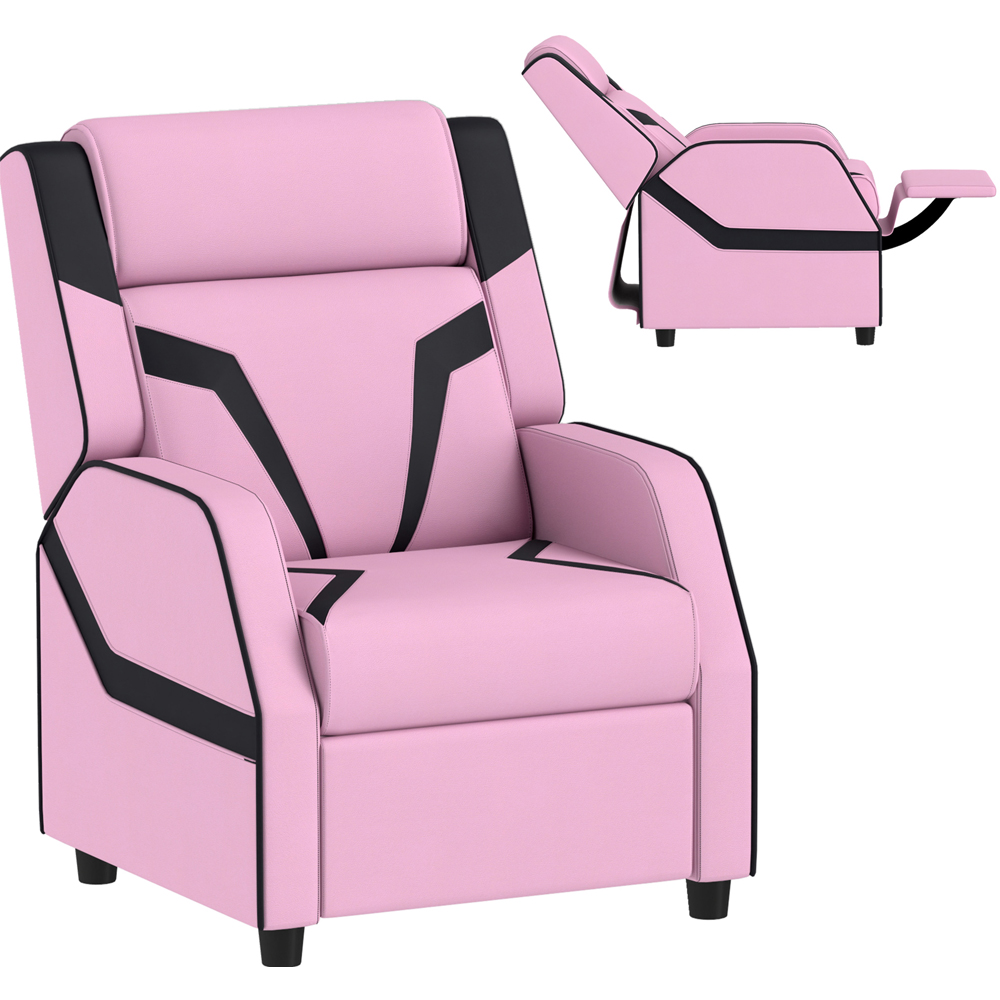 AIYAPLAY 2 in 1 Pink PU Leather Kids Recliner Image 2