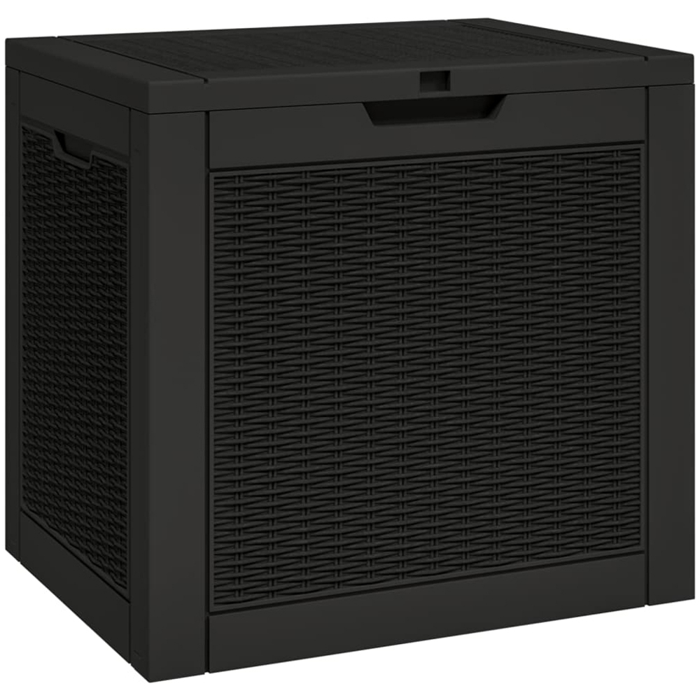 vidaXL 118L Black Polypropylene Garden Storage Box Image 1