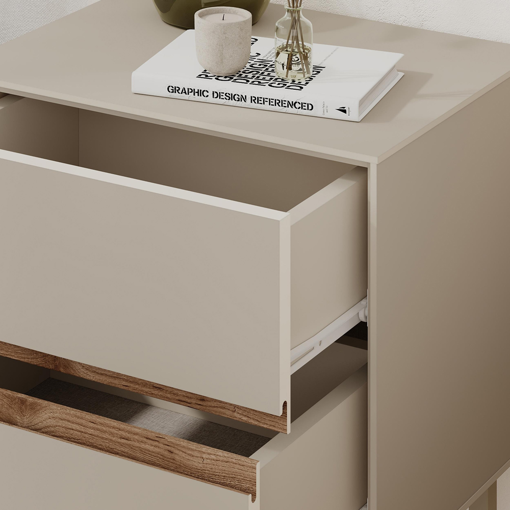Decortie Arch 2 Drawer Sandstone Bedside Table Image 3