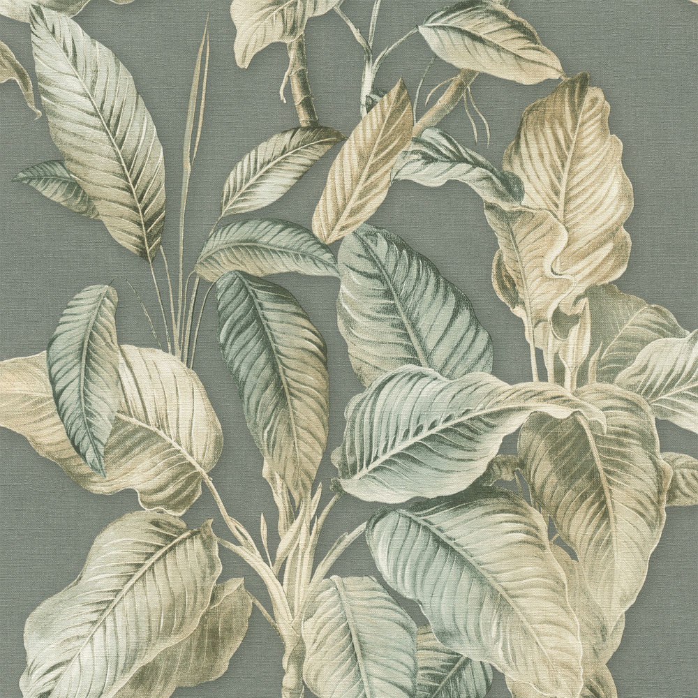 Rasch Wallpaper Boho Palm Chalky Blue Wallpaper Image 1