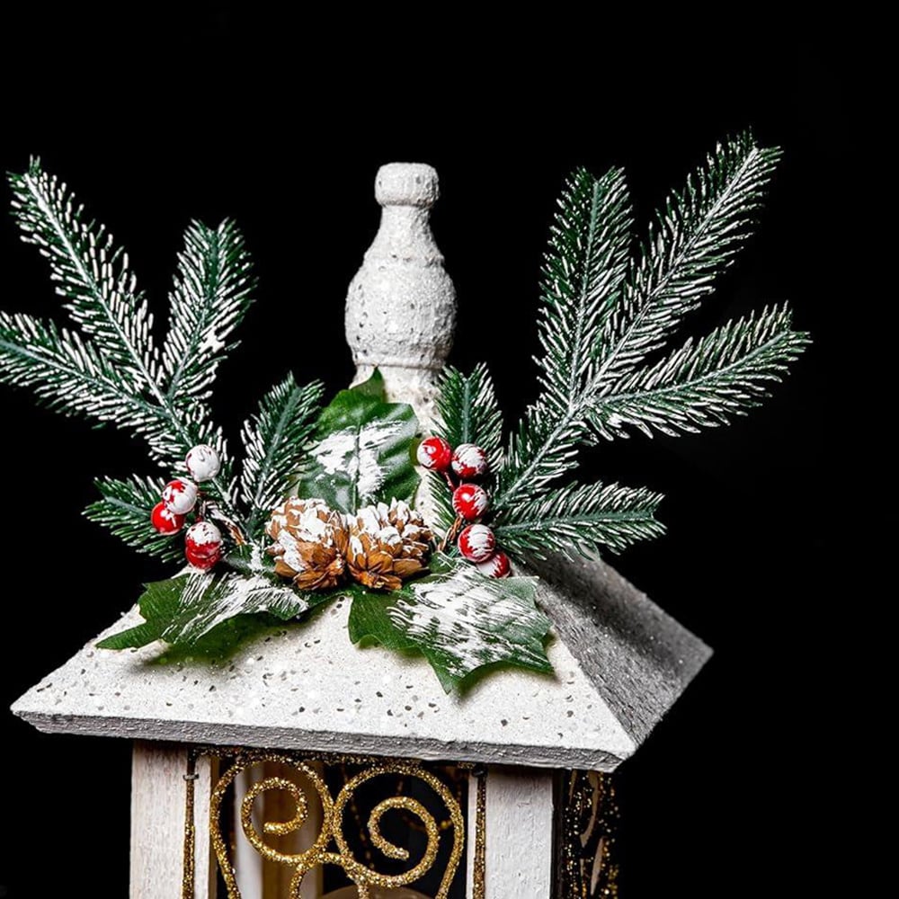 Shatchi LED Wooden Lantern Standing Christmas decoration Image 3