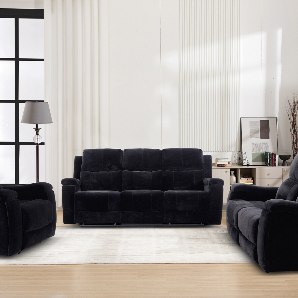 Ledbury 2 Seater Recliner Sofa Black Image 8