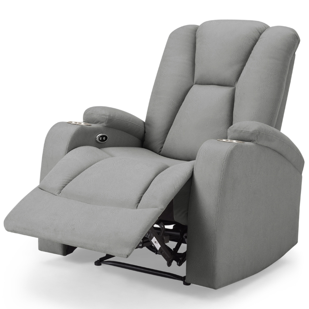 Home Detail Hannah Single Seater Dark Grey Air Leather Electric Recliner Sofa Image 6