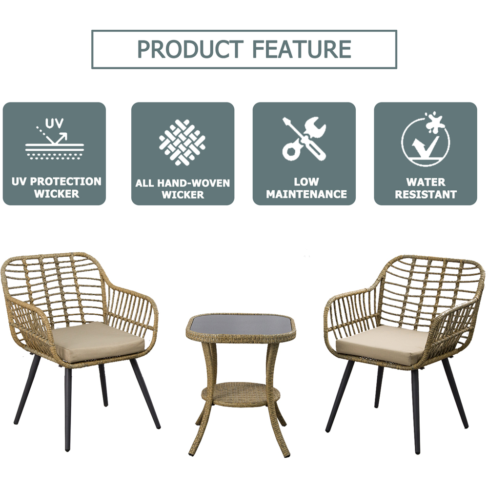 Furniture One 2 Seater Rattan Garden Lounge Set Image 4