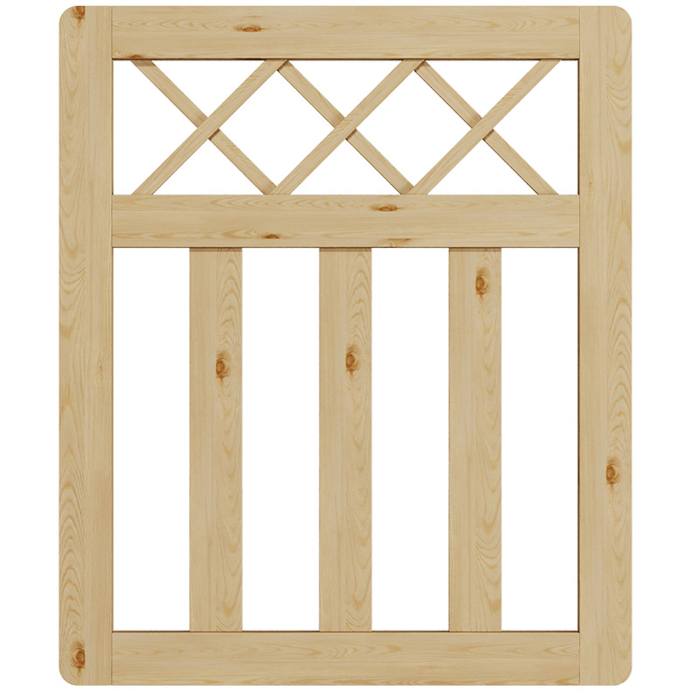 Outdoor Cross Top Wooden Nature Garden Fence Door, 90 x 76 x 2.5cm Image 4
