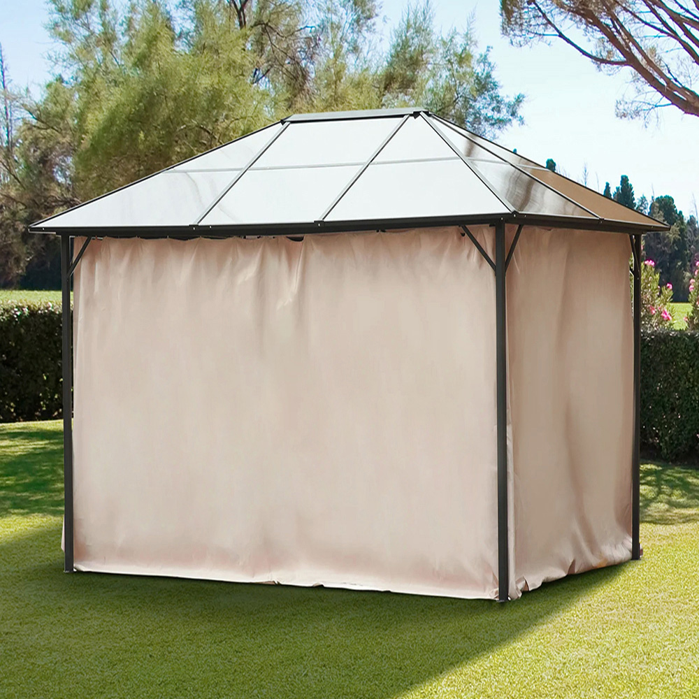 Living and Home 3 x 3m Beige Waterproof Gazebo Sidewall Image 1