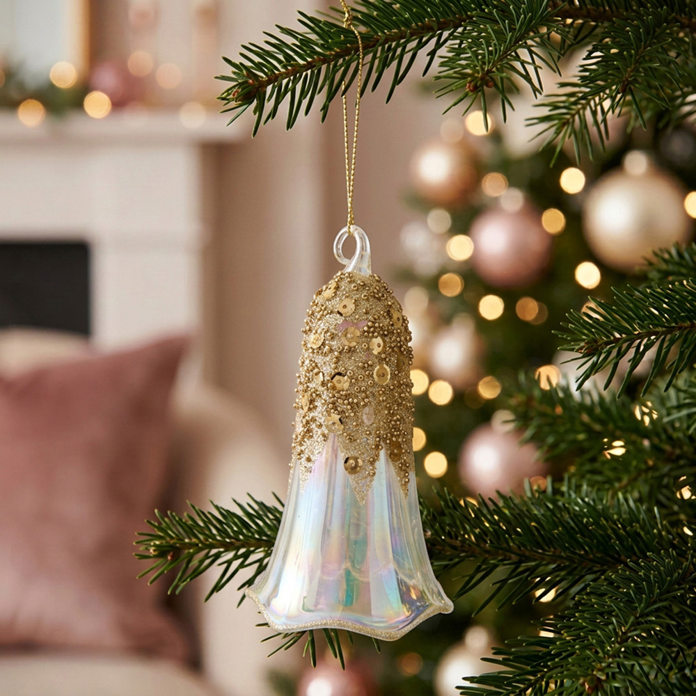 Embellished Bell Hanging Decoration Gold Image 2