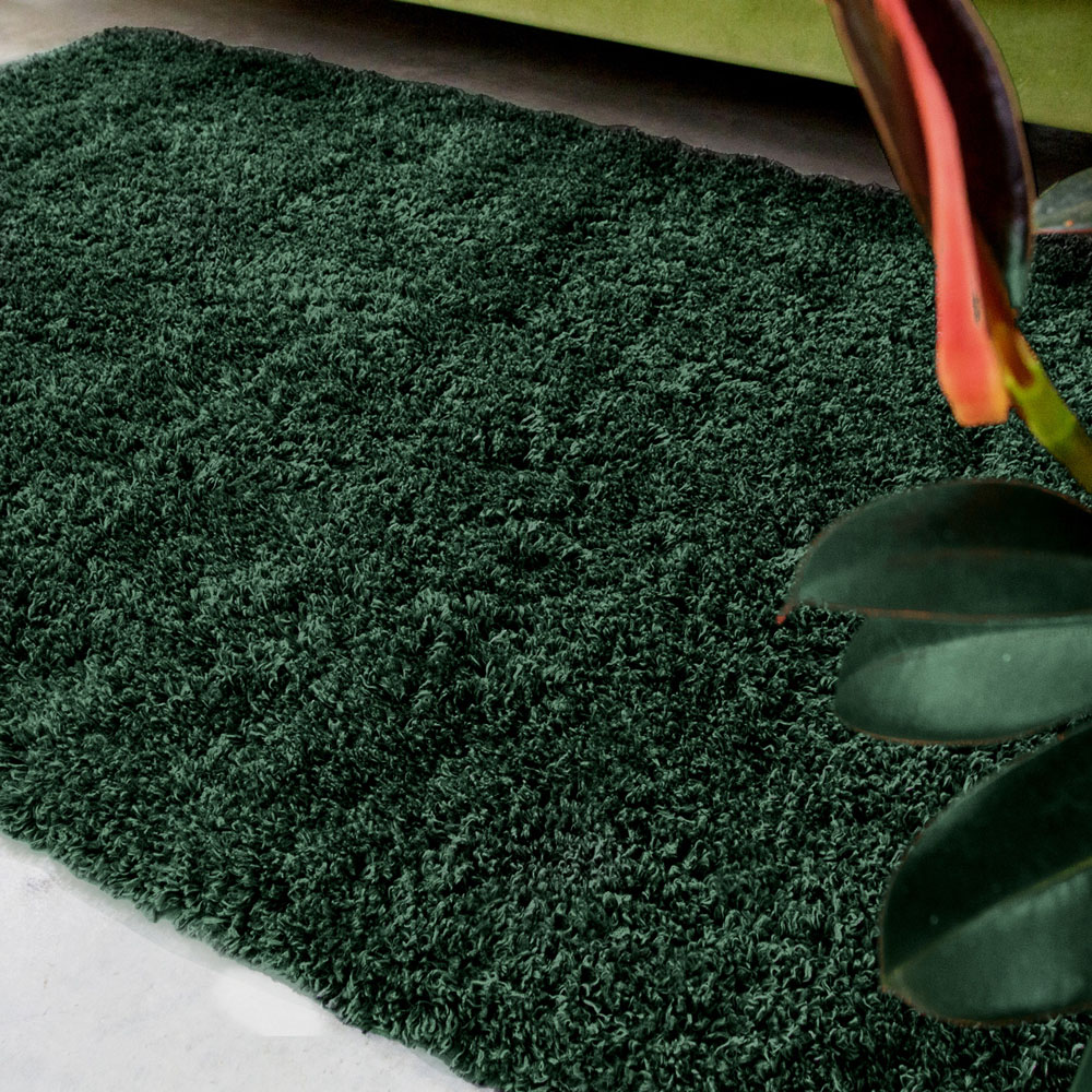 Kukoon Nore Dark Green Soft Shaggy Rug 160 x 230cm Image 3