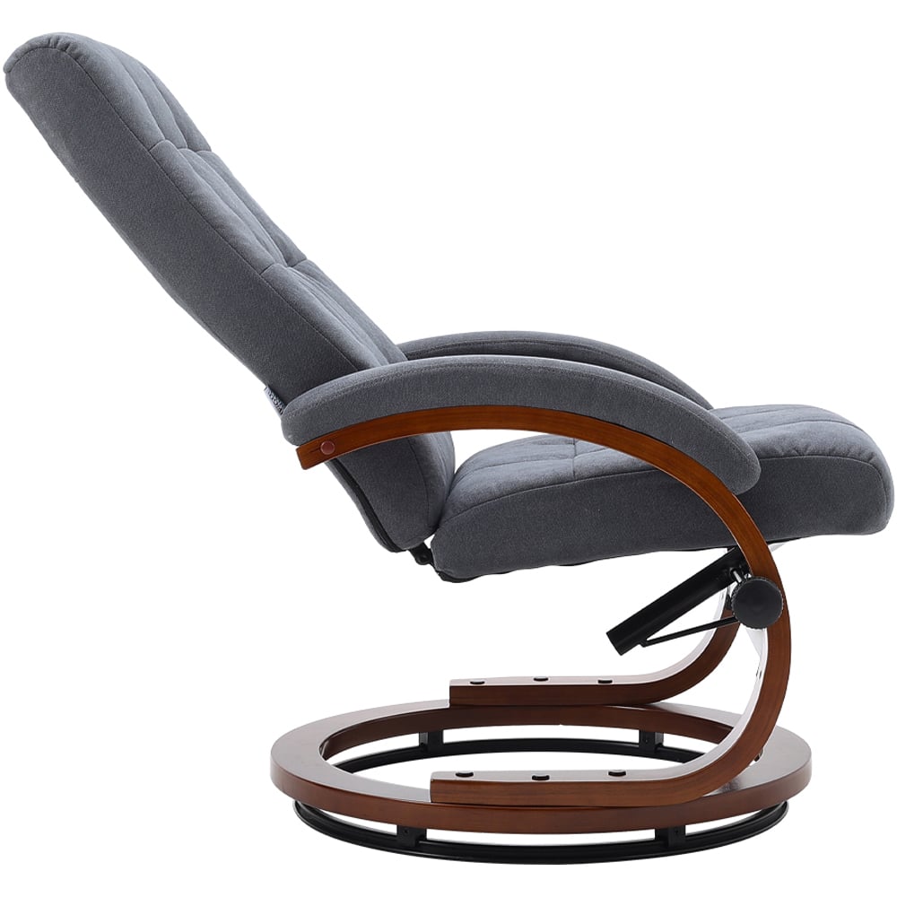 Living and Home Textured Velvet Lounge Recliner with Footrest Image 2