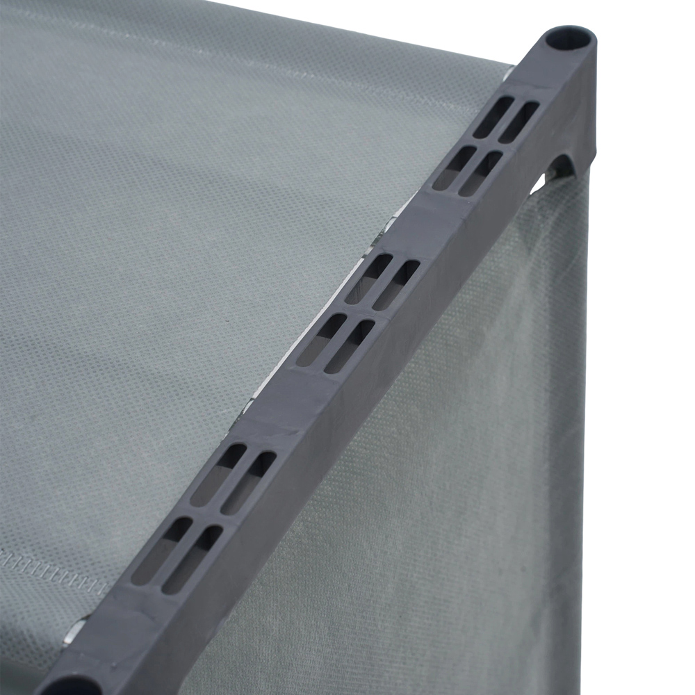 Living and Home 4-Tier Grey Double Row Storage Shelf with Metal Frame Image 4