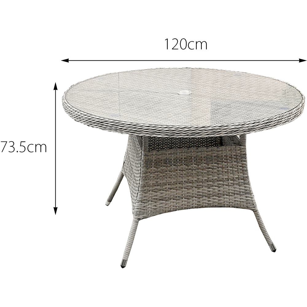 Oseasons Hampton 4 Seater Rattan Dining Set with Cushions Dove Grey and Dark Grey Image 9