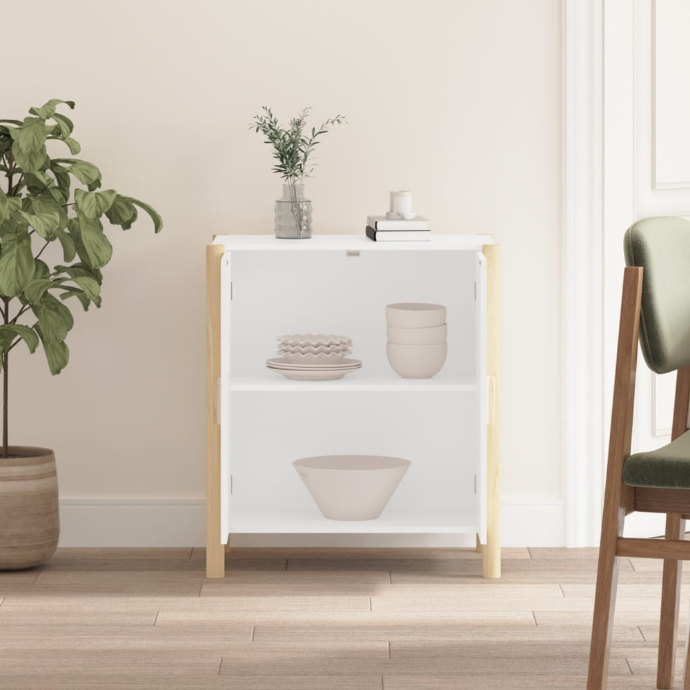 vidaXL 2 Door White Sideboard Image 8