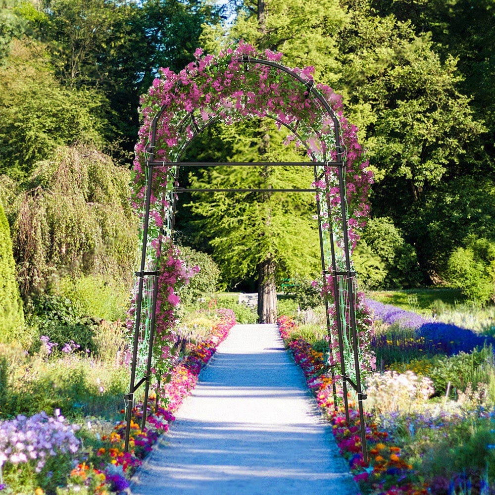 Costway PE Coated Metal Garden Arch Trellis Image 3