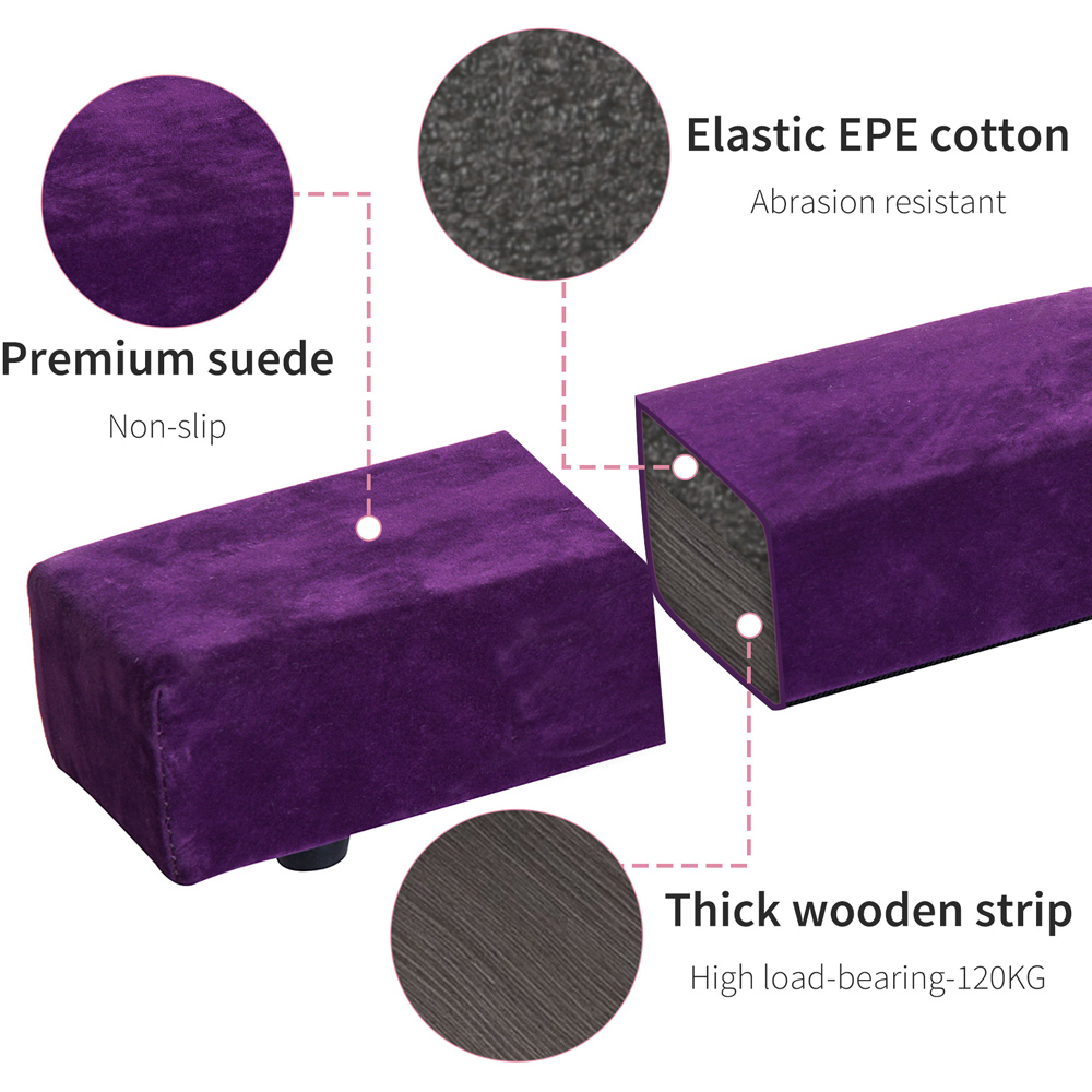 HOMCOM Purple Foldable Gymnastics Balance Beam 210cm Image 8