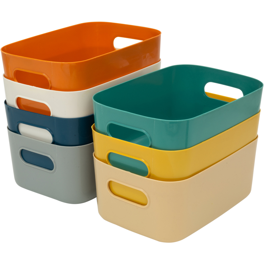 SA Products Multicoloured Plastic Storage Basket Set of 7 Image 3