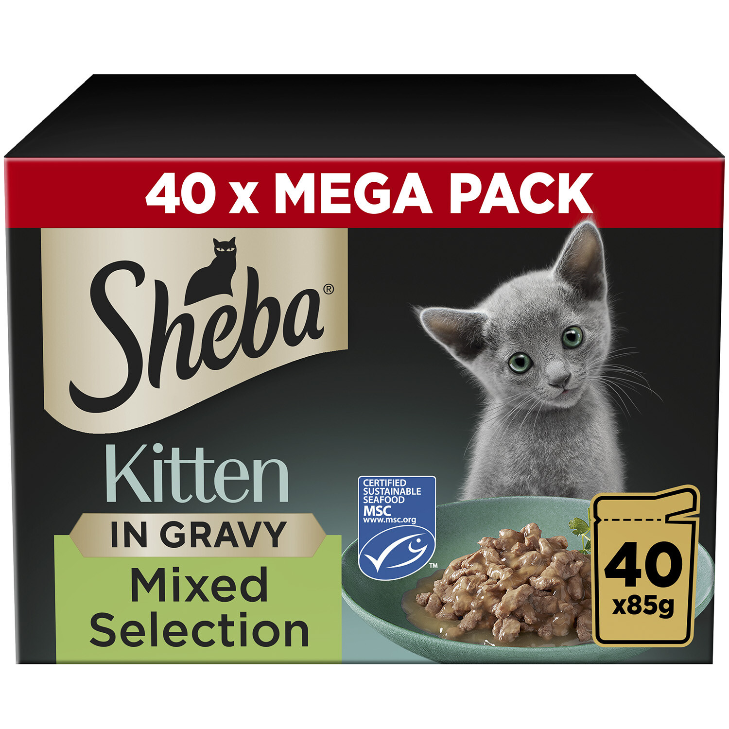 Sheba Mixed Selection Kitten Food Pouches in Gravy - 40 Image 4