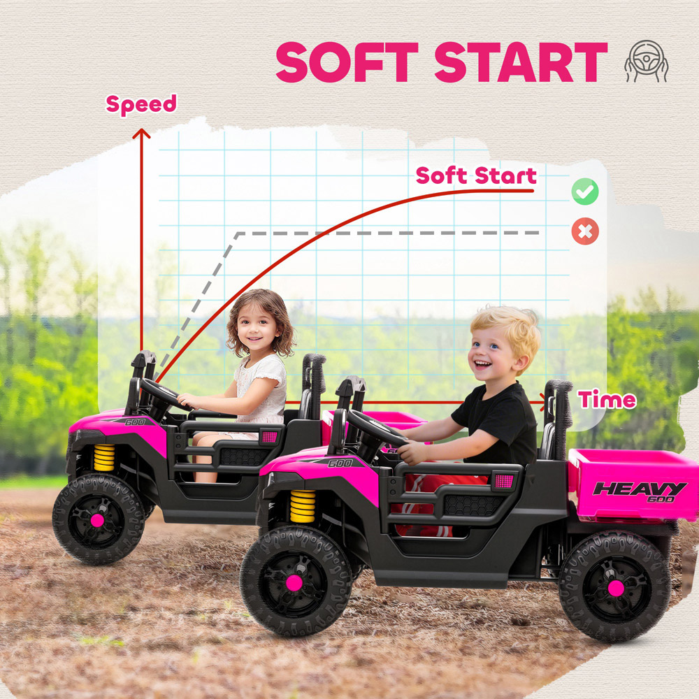 Tommy Toys AIYAPLAY Pink Kids Ride on Electric UTV Car 12V Image 7