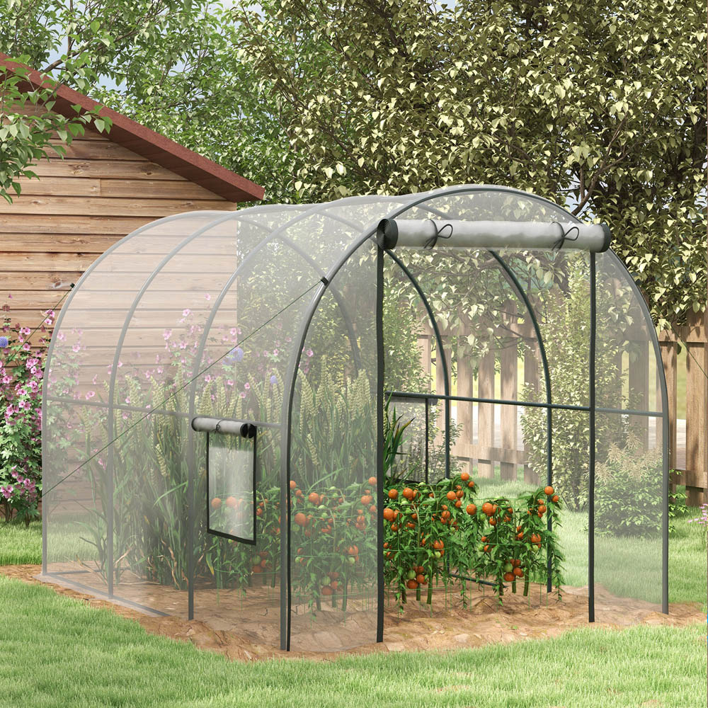 Outsunny Clear Polytunnel 6.5 x 10ft Walk In Greenhouse Image 2